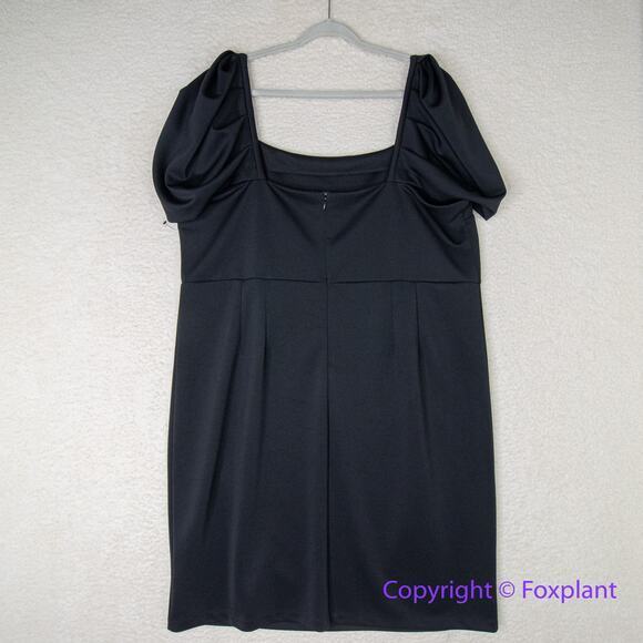 New! Eloquii black sheath dress square neck cap sleeve, size 24 - Picture 7 of 12